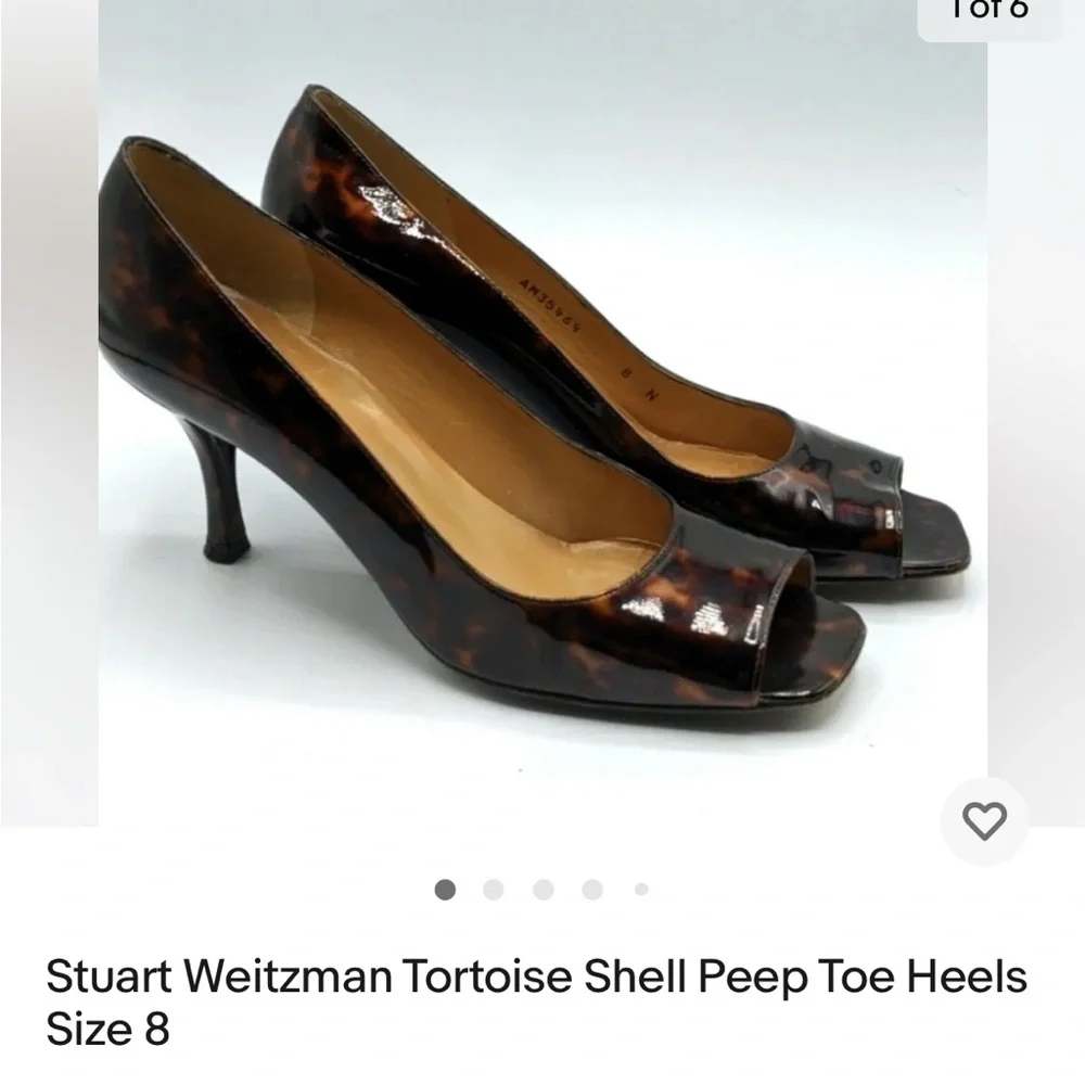 Stuart Weizmann career office square toe heels in turtoise shell size 8